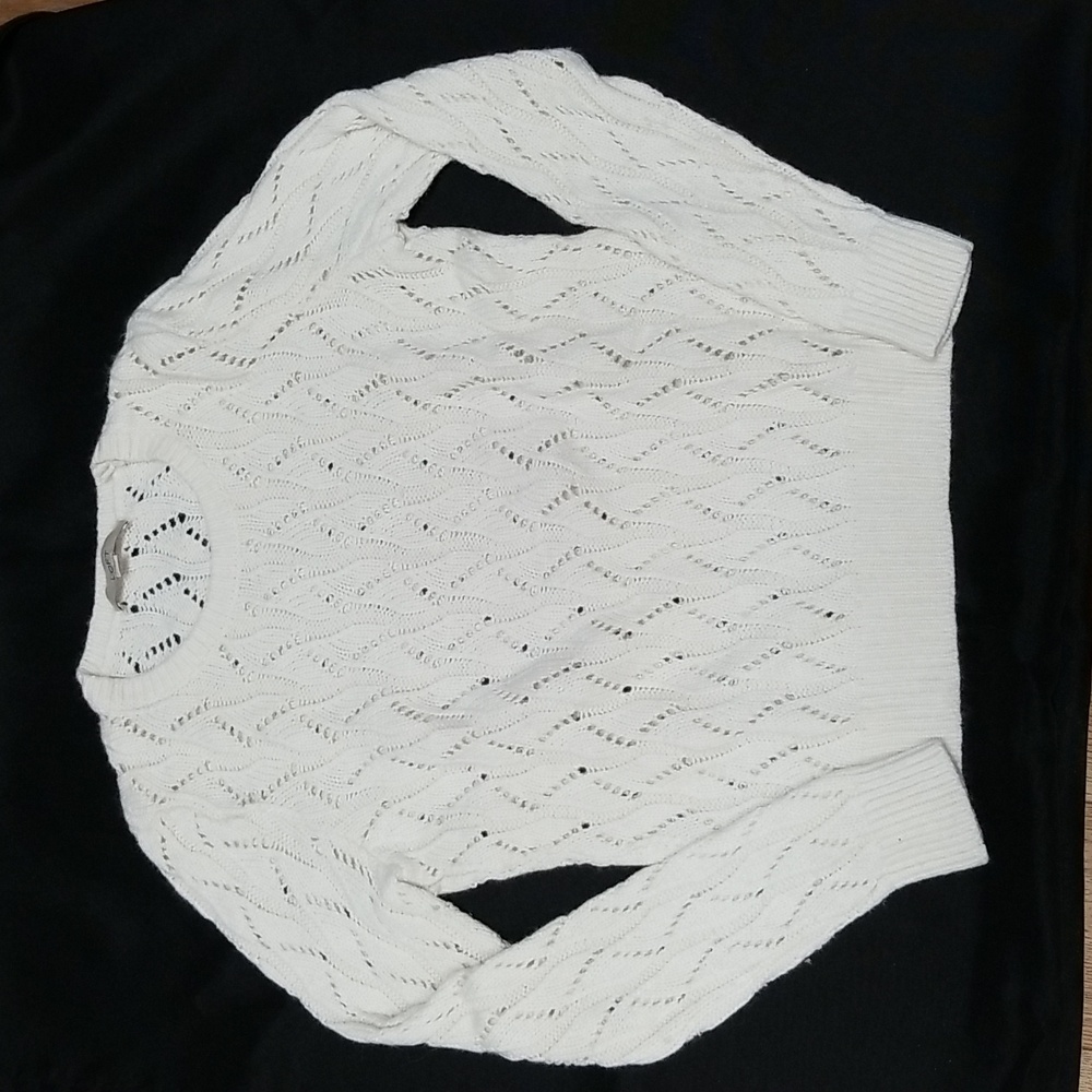 Loft open knit ivory sweater